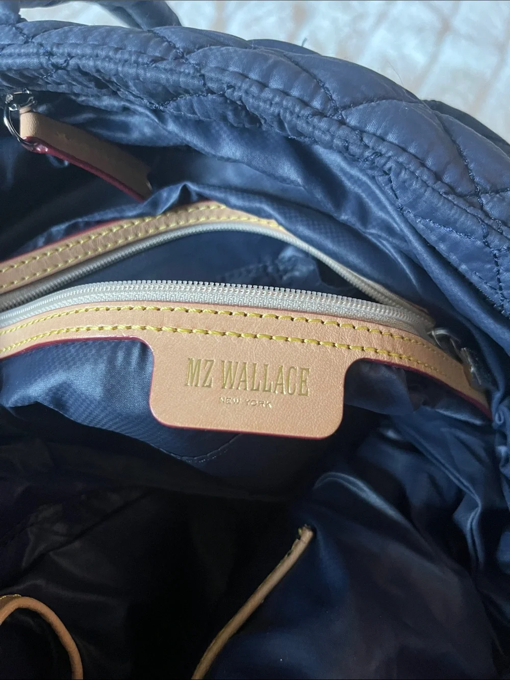 MZ Wallace Quilted Navy Tote